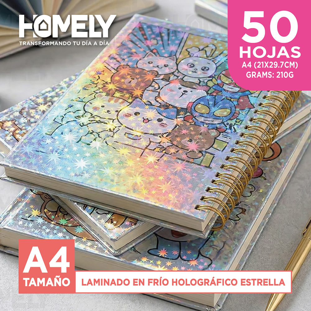 Papel laminado en frío holográfico diseño estrella A4 50 hojas