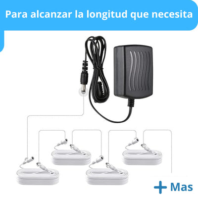 Cable Cámara Seguridad Extensor Universal 5 Metros 12V