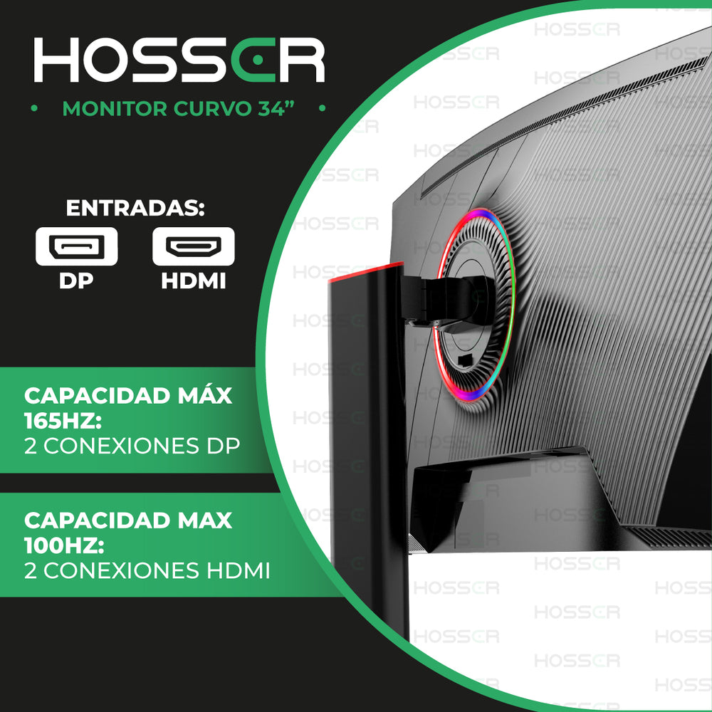 Monitor Gamer curvo 34 pulgadas 165 Hz 1ms