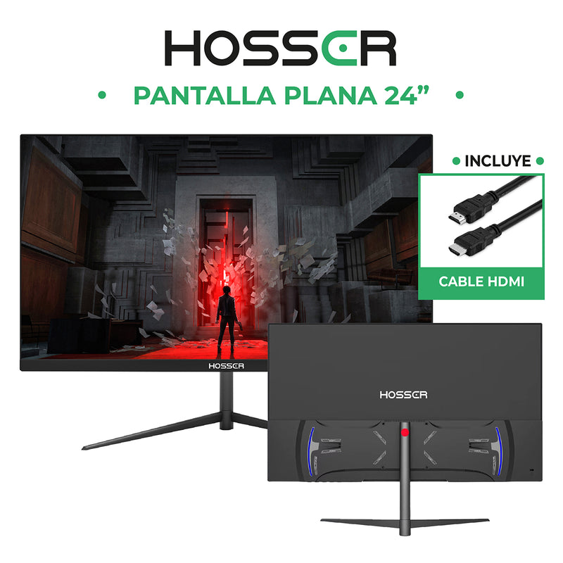 Monitor Notebook PC Plano 24 Pulgadas Hosser Full HD HDMI