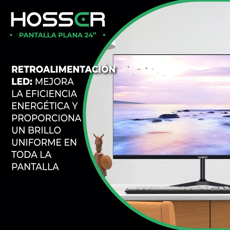 Monitor Notebook PC Plano 24 Pulgadas Hosser Full HD HDMI