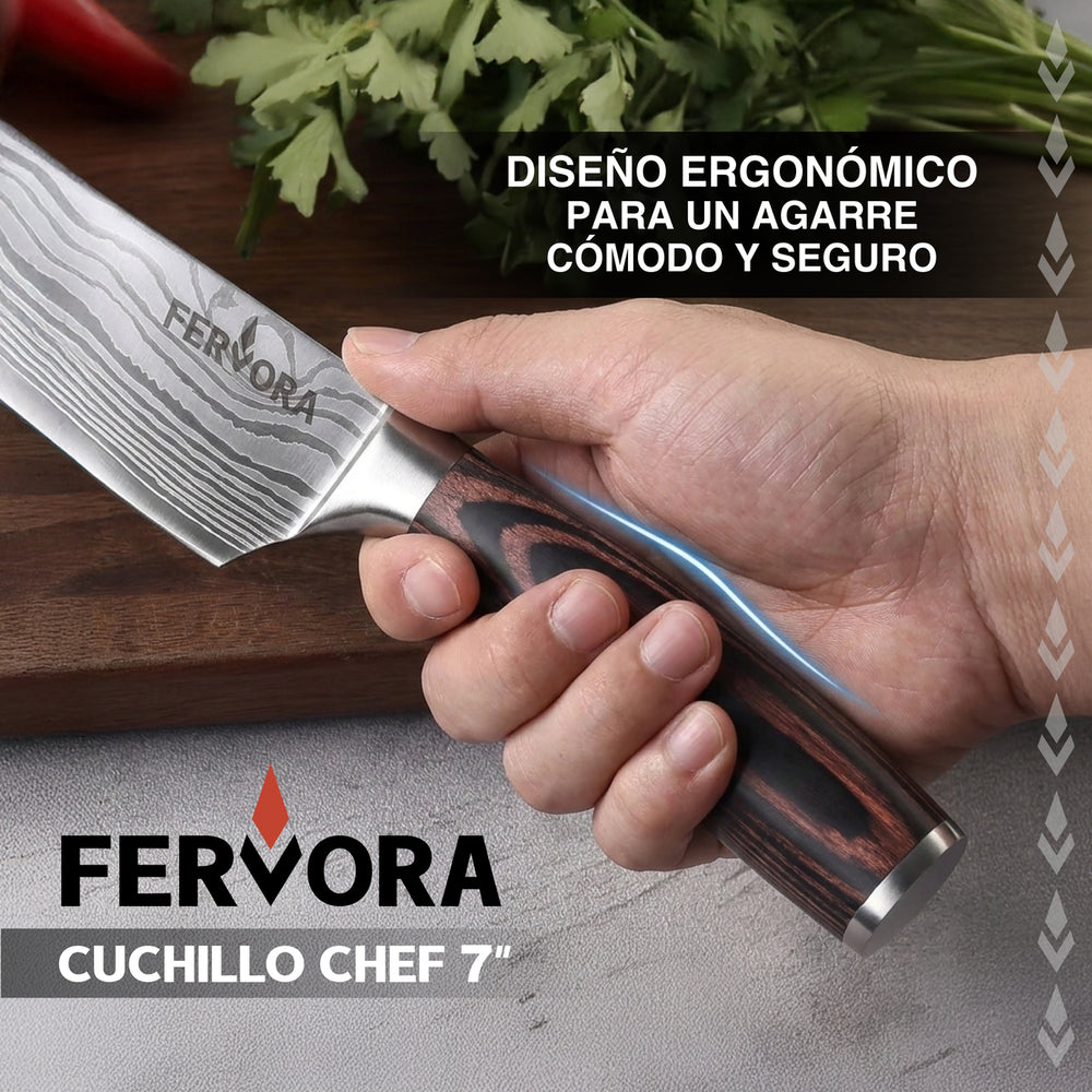 Cuchillo Chef 18 cm Fervora Profesional Acero 3CR13 Japones