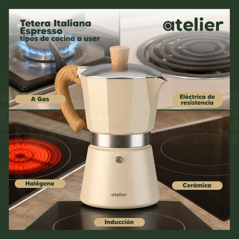 Cafetera italiana Espresso Atelier 300ml Acero Inoxidable
