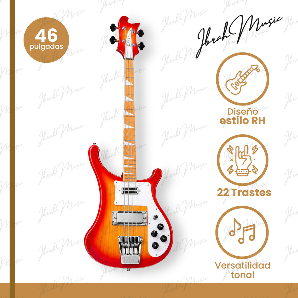 Bajo Eléctrico Ibrah RH 4 Cuerdas Sunburst + Amplificador PRA20W + Accesorios