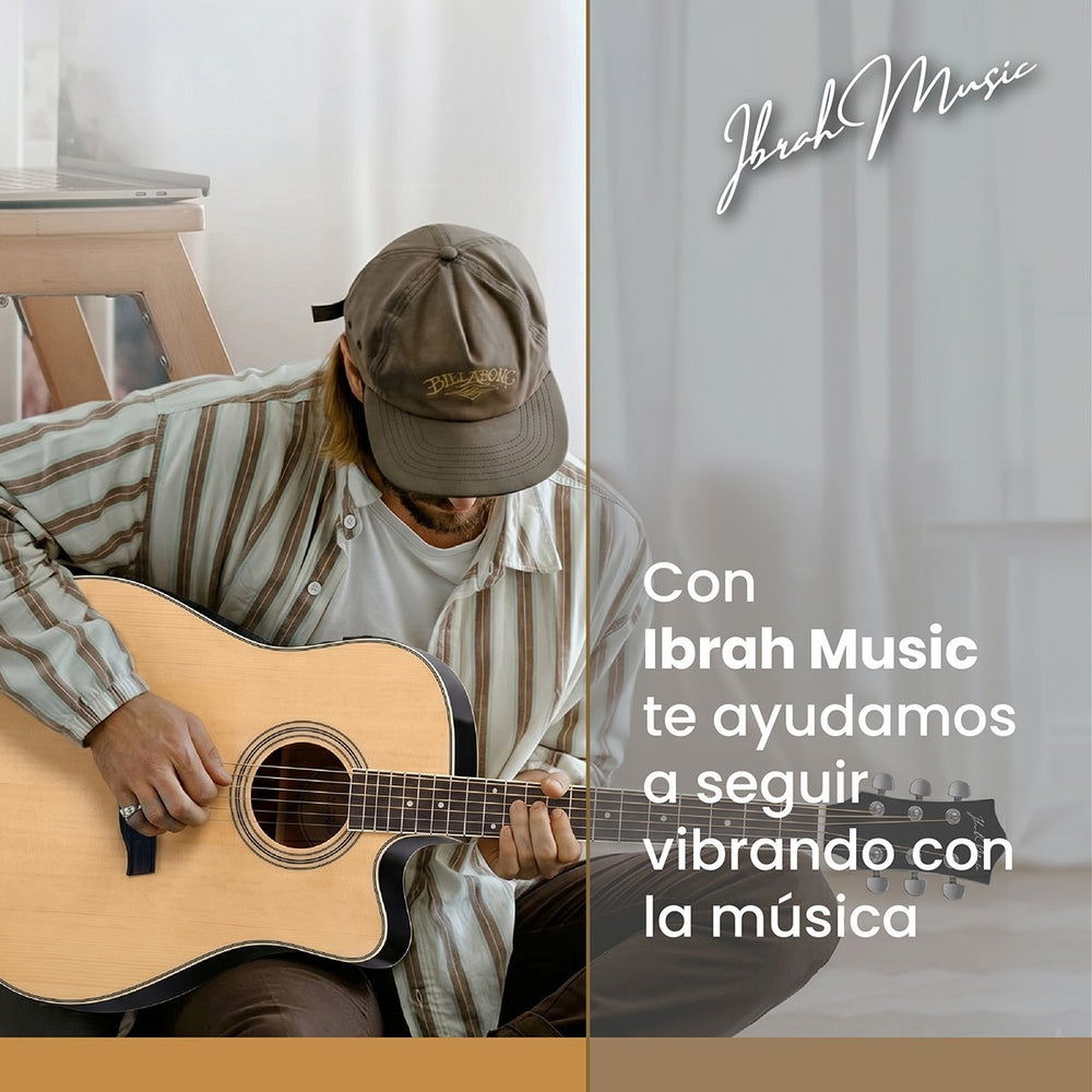 Guitarra Electroacústica 41" Café con EQ + Accesorios
