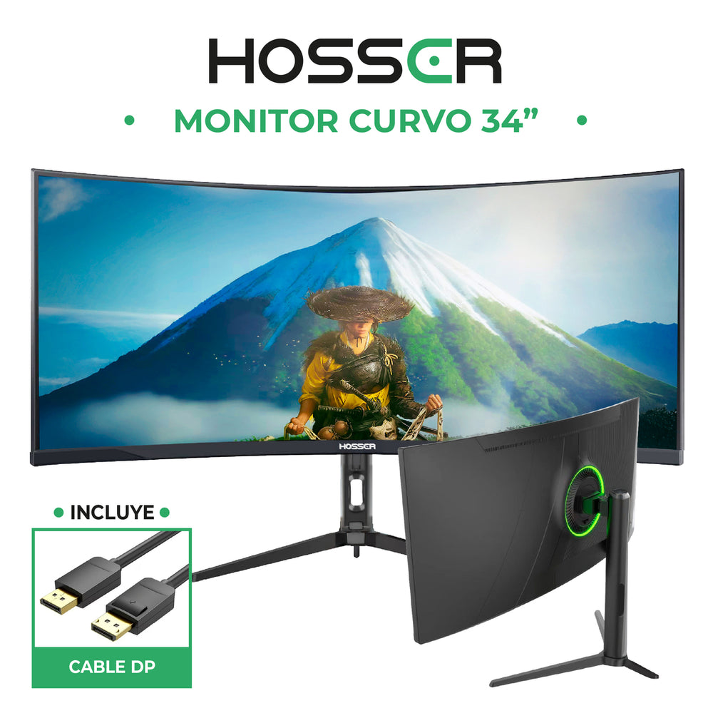 Monitor PC Gamer Curvo 34" UltraWide Hosser 165Hz Gaming 1ms
