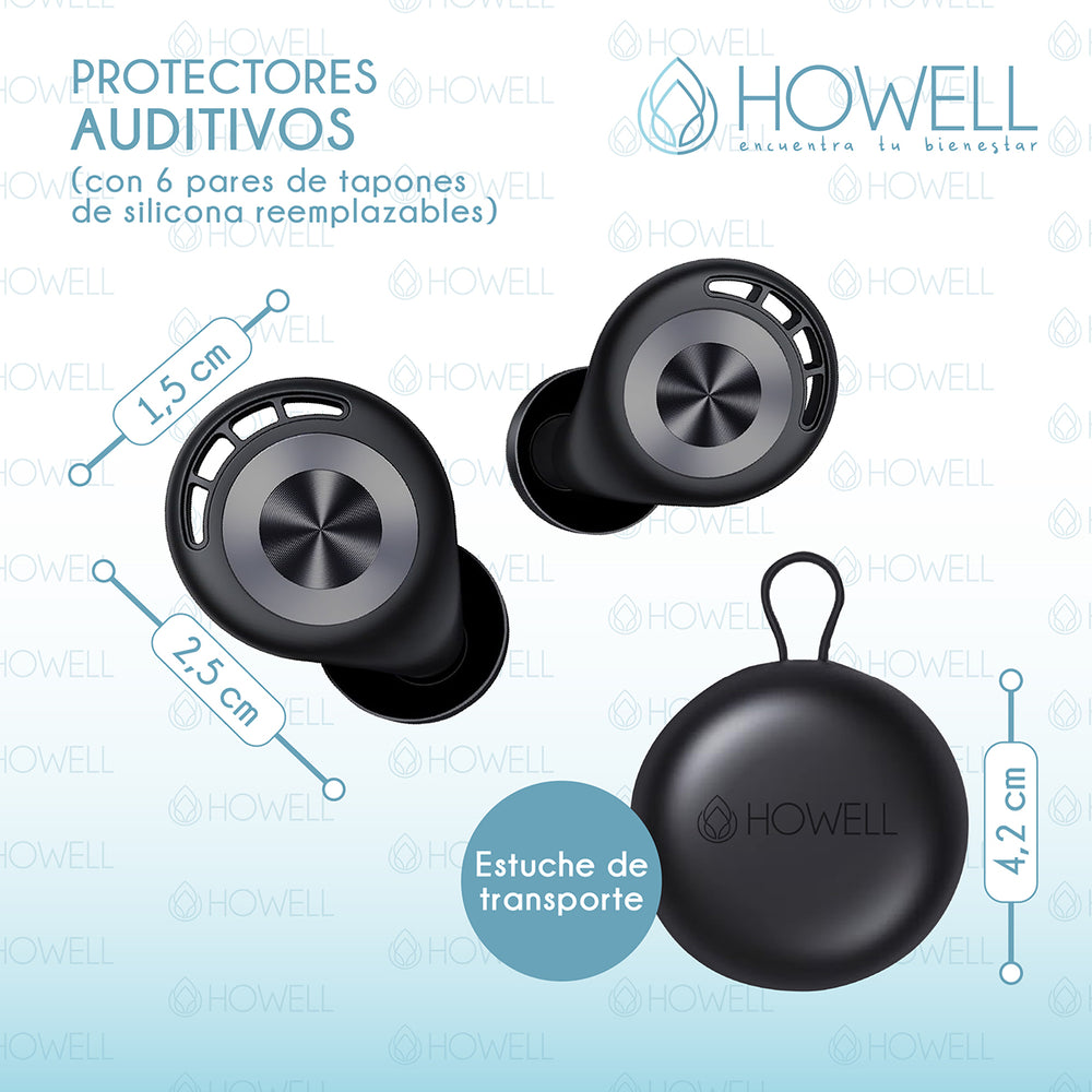 Protectores Auditivos Tapones Anti Ruido 45db Howell