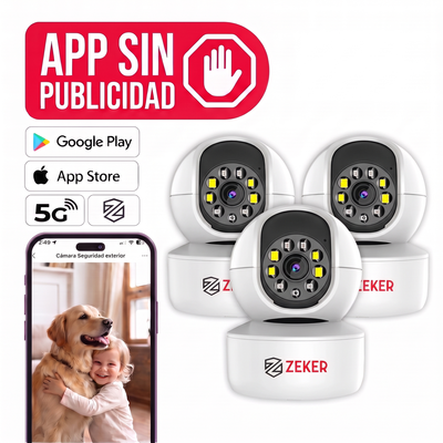 Pack x3 Cámara De Seguridad Interior Wifi IP Zeker 2MP 5G