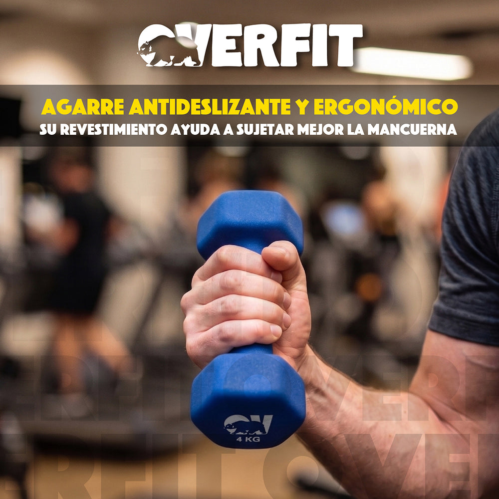 Kit X2 Mancuernas 4kg Neopreno Overfit - Vista 4