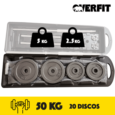 Set de Mancuernas y Barra 50KG