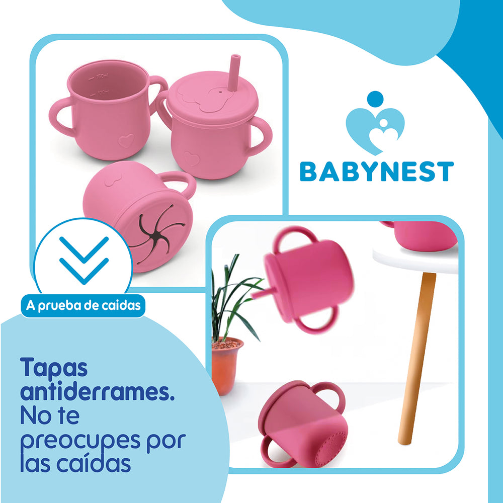 Set Alimentacion Silicona Bebe 10P Antideslizante BabyNest