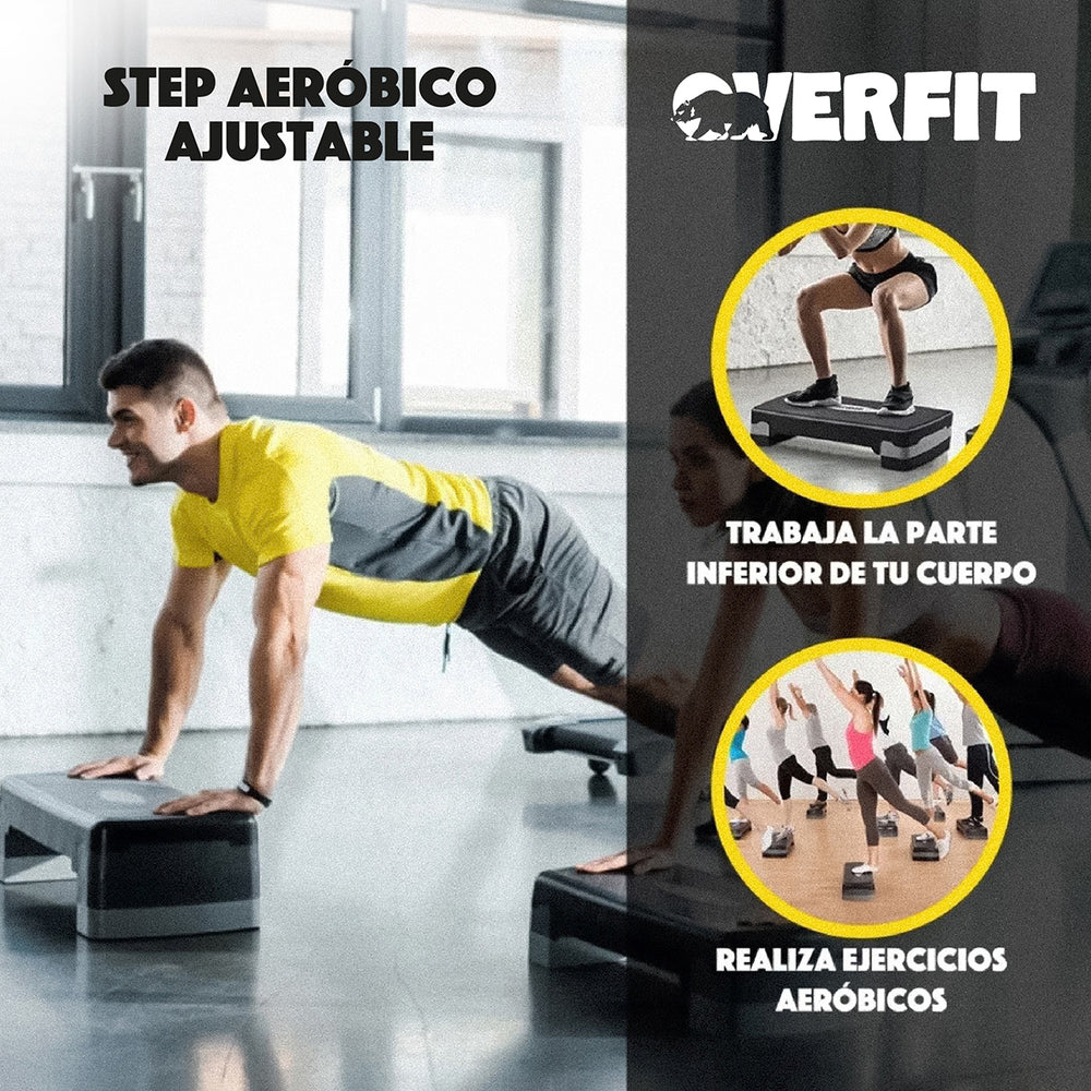 Step Aeróbico Ajustable 2 Niveles Antideslizante Overfit