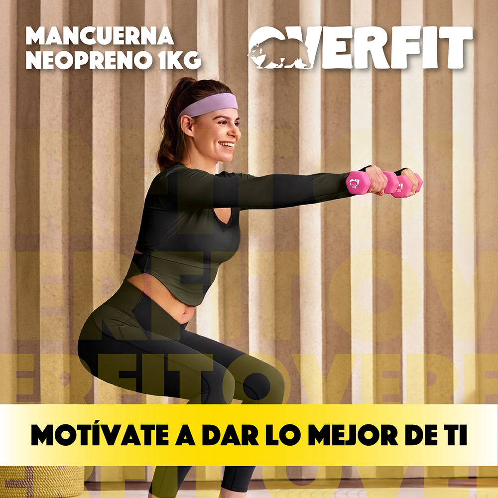 Mancuernas 1kg neopreno hexagonal Overfit