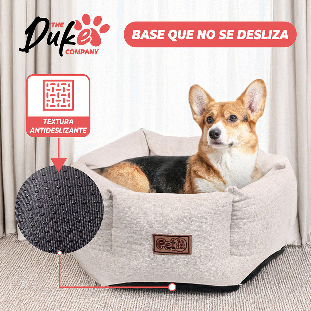 Cama de perro talla M The Duke Company 62 x 62 x 22 cm beige