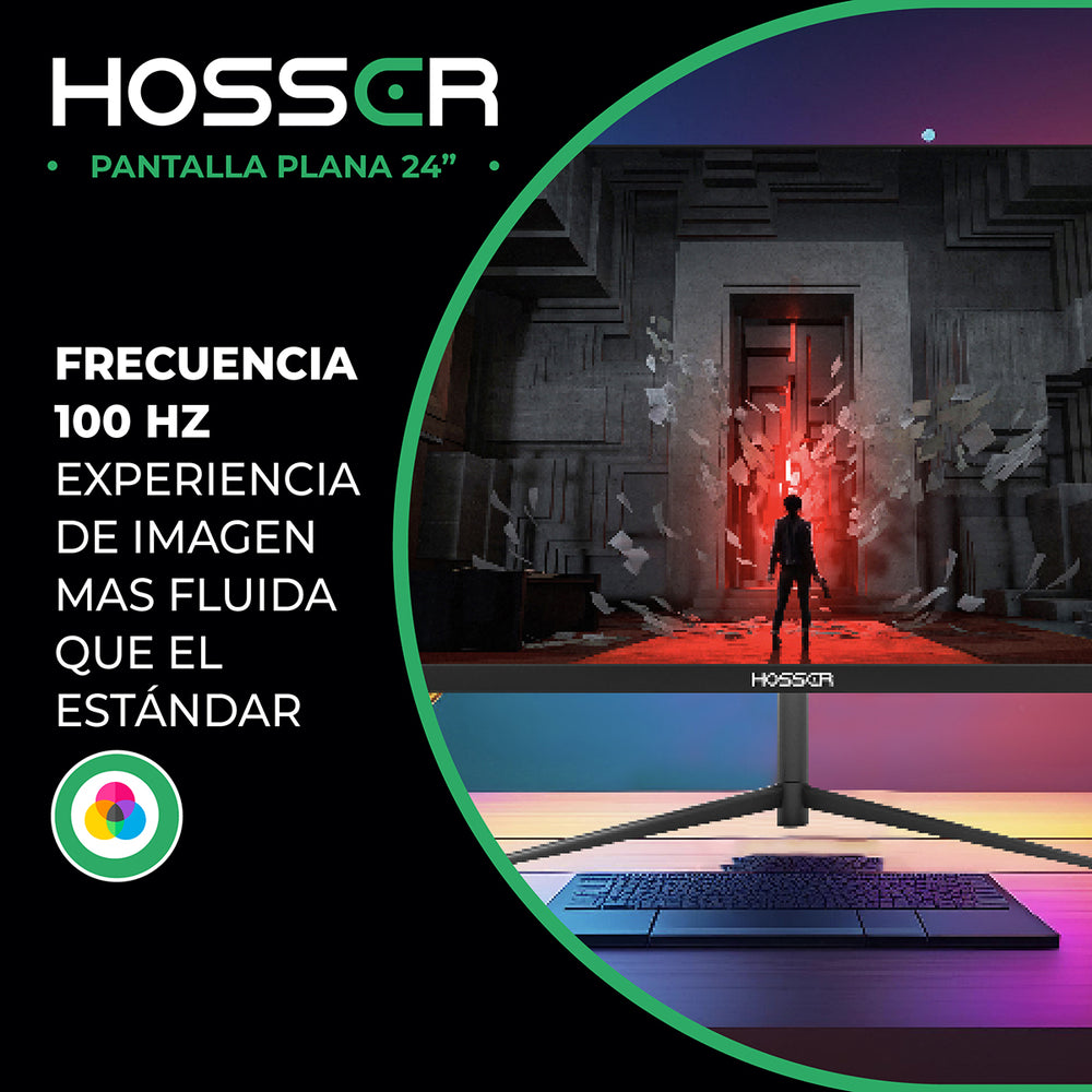 Monitor Notebook PC Plano 24 Pulgadas Hosser Full HD HDMI