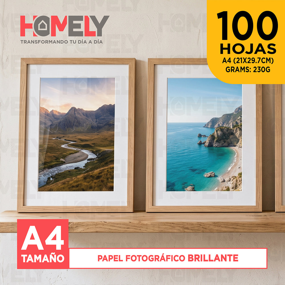 Papel fográfico brillante 100 hojas A4 230 g