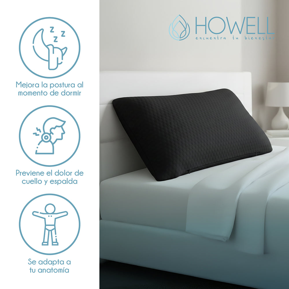 Almohada Cervical Memory Foam Howell Visco Carbon Aircell