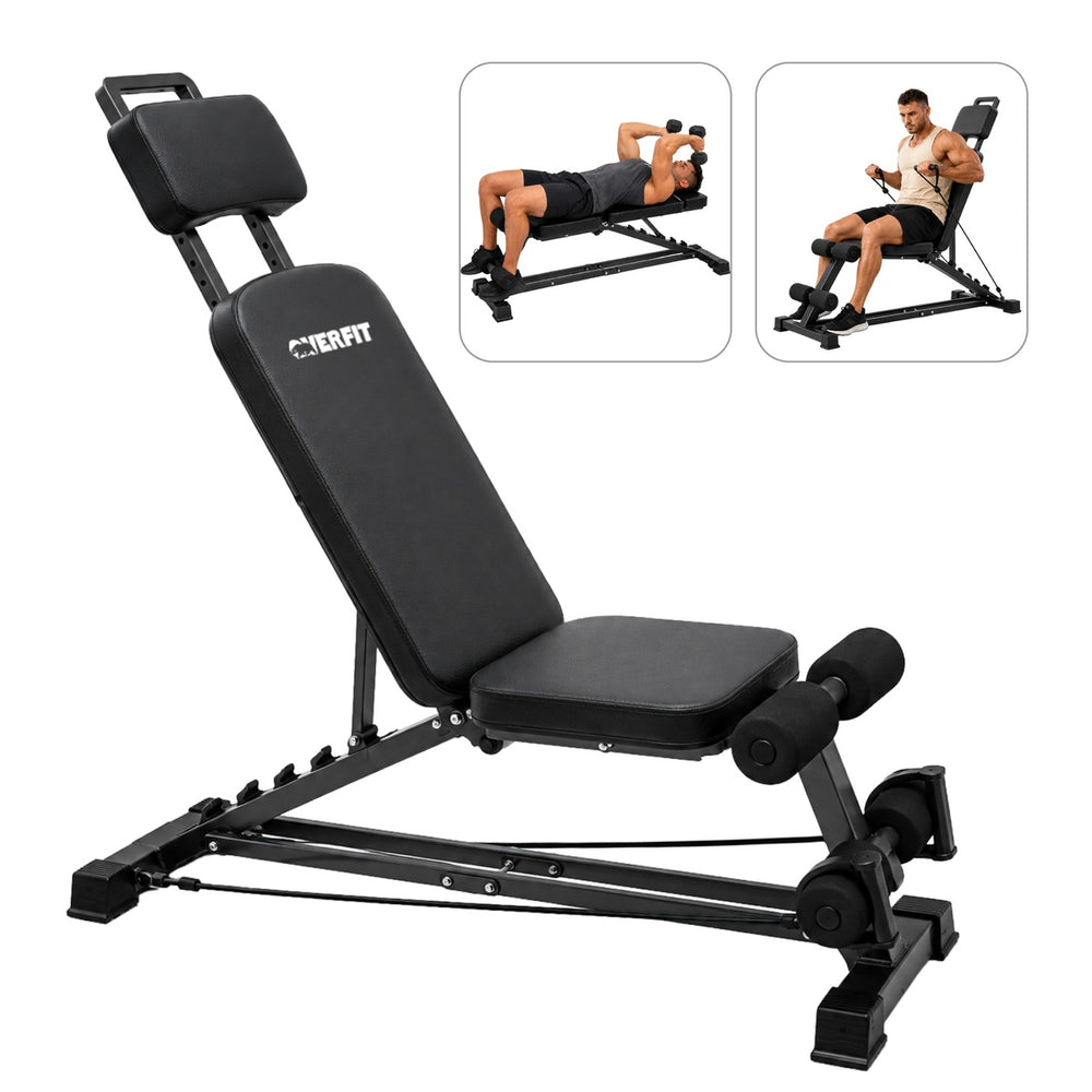 Banco Reclinable Gym Con bandas De Resistencia Overfit