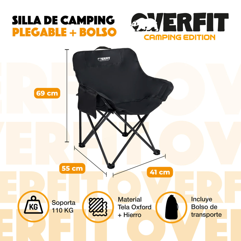 Silla Plegable Camping Overfit + Bolso Transporte Playa
