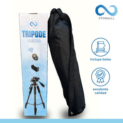 Trípode Celular Camara Portátil Aluminio Carga 10 kg 170 cm