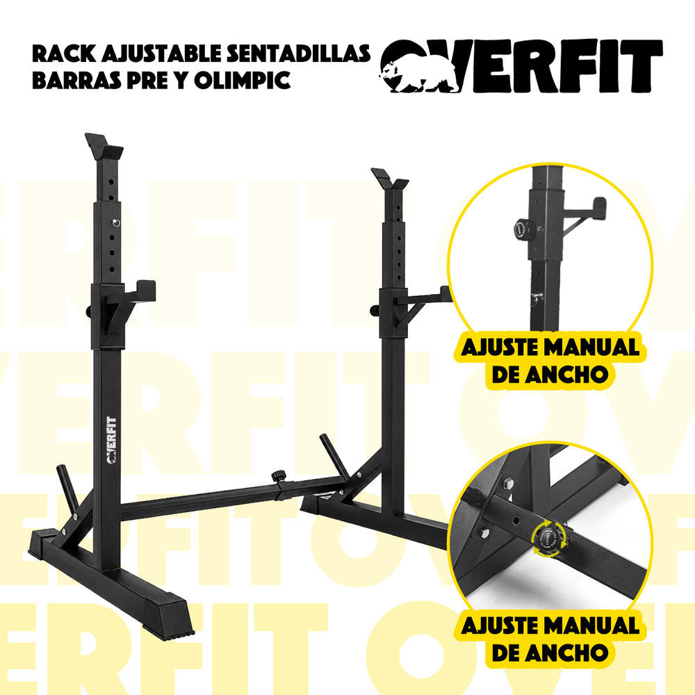 Rack Squat Sentadillas Ajustable Overfit Barra Pre Y Olimpic