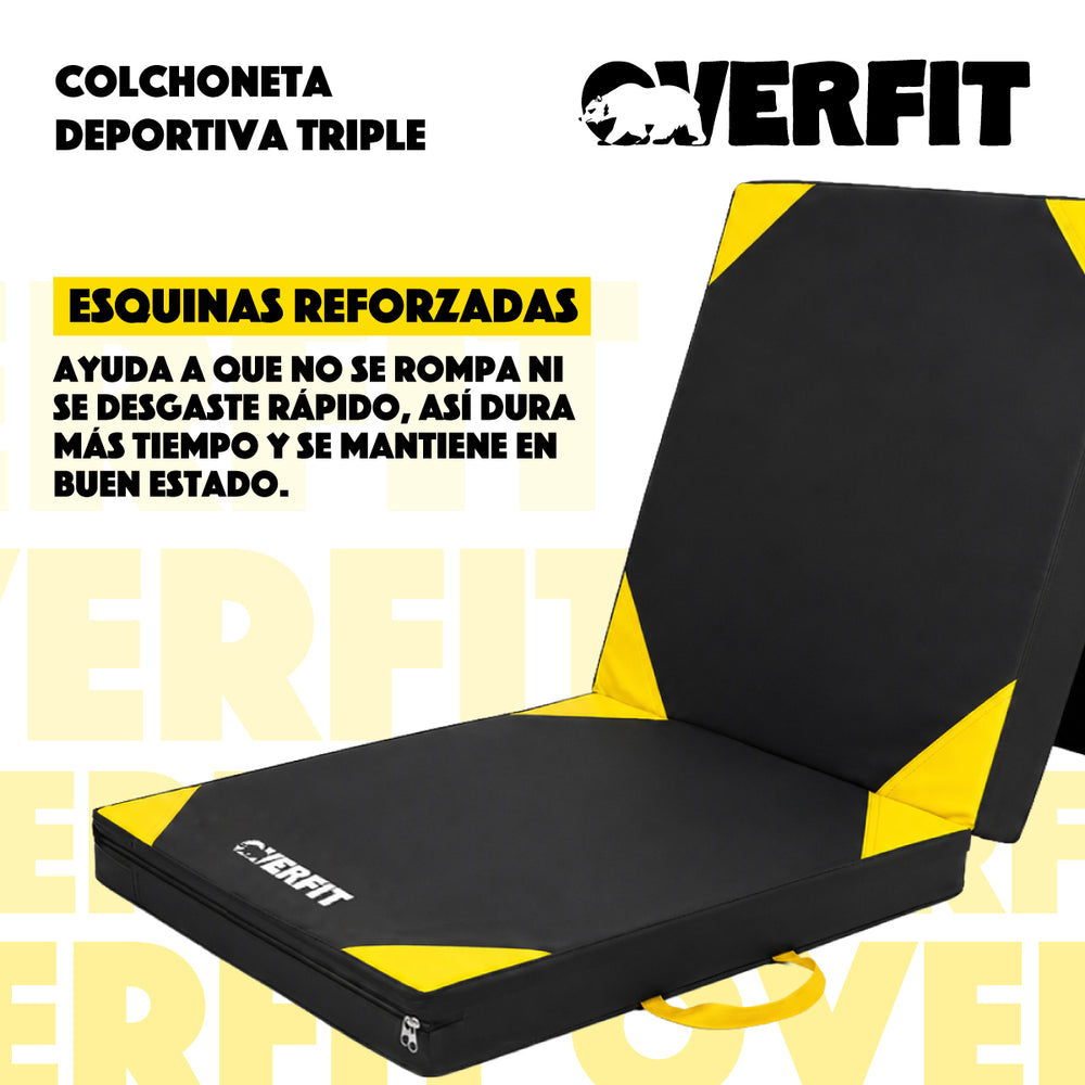 Colchoneta Deportiva Triple Overfit Ejercicios Plegable