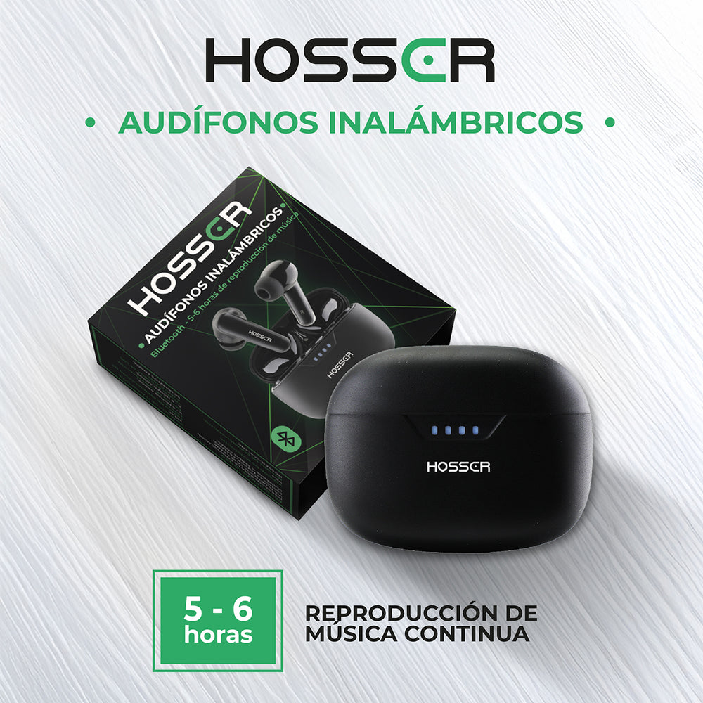 Audifonos Bluetooth In Ear Hosser 35mAh Cancelación de Ruido