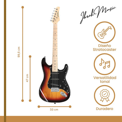 Guitarra Eléctrica Strato Ibrah + Amplif + Accesorios Cafe