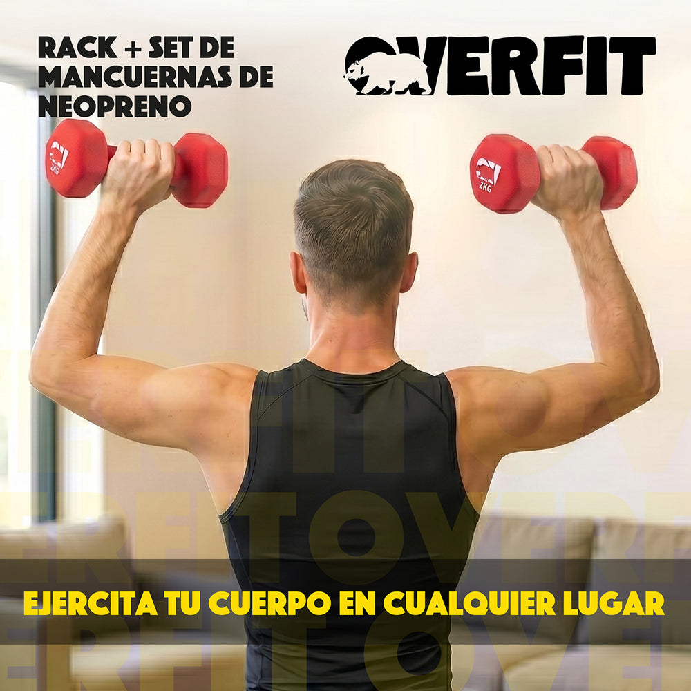 Rack Organizador de Mancuernas Neopreno Overfit Hasta 12Kg