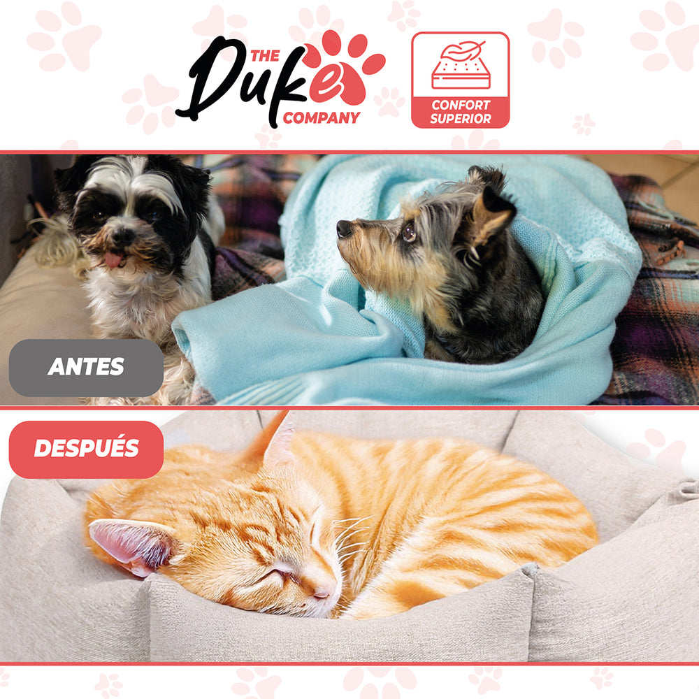 Cama de perro talla M The Duke Company 62 x 62 x 22 cm beige