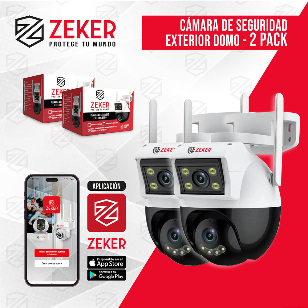 Camara de Seguridad Domo Zeker 4MP 5G Wifi Impermeable X2