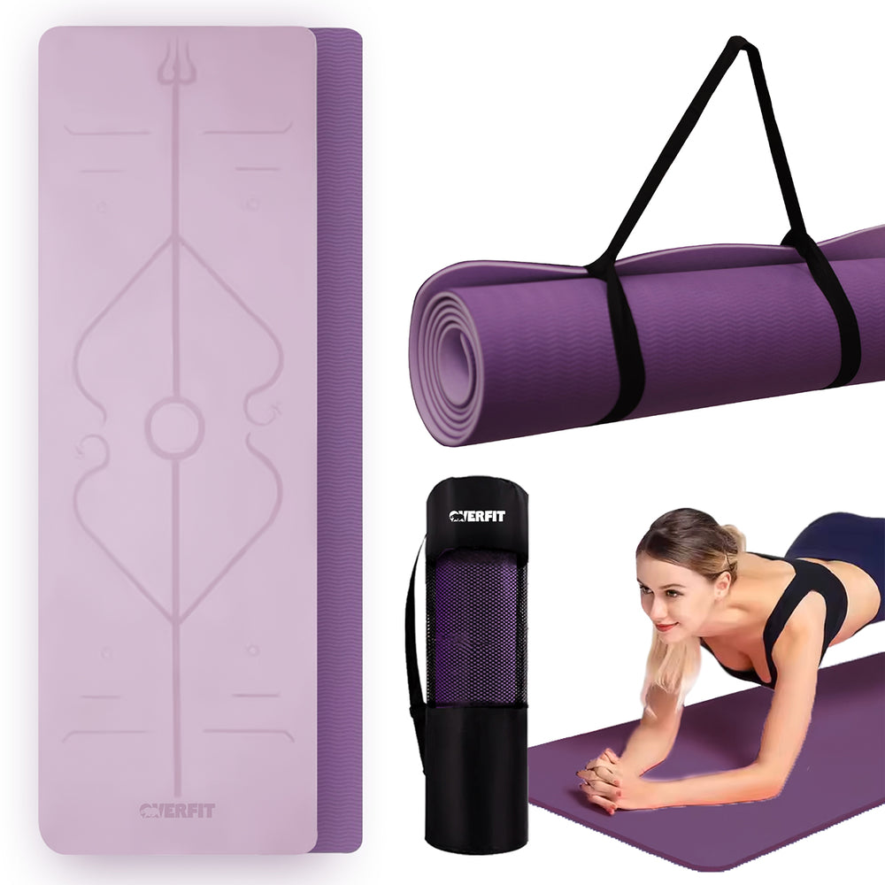 Mat Yoga Tpe 8mm Overfit Ejercicio Alfombra Con Lineas Guia