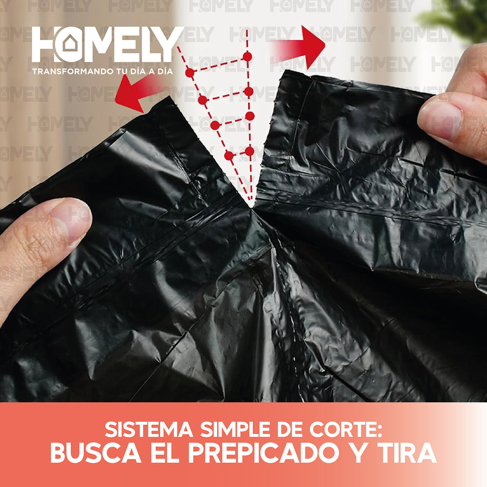 Bolsas Basura 75x90cm Con Cordon 20U Homely 100L Resistente