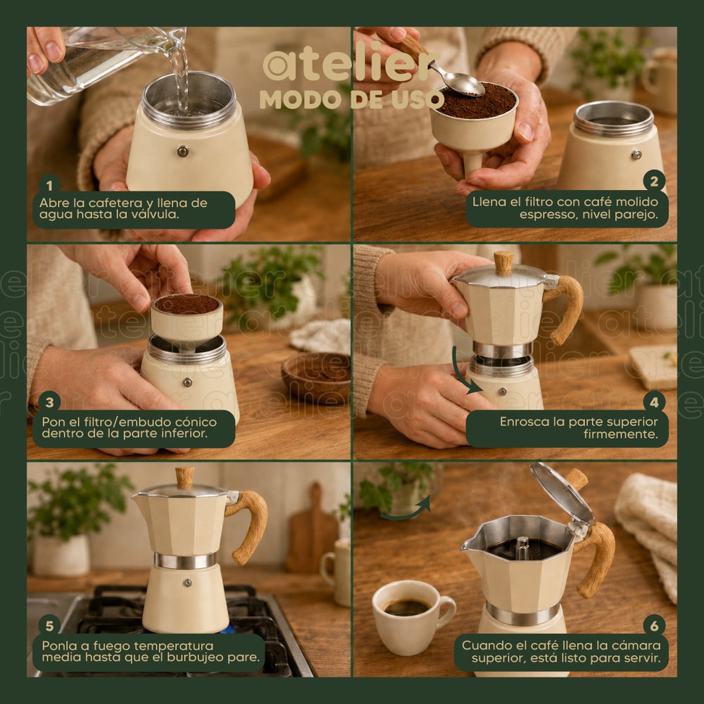 Cafetera italiana Espresso Atelier 300ml Acero Inoxidable