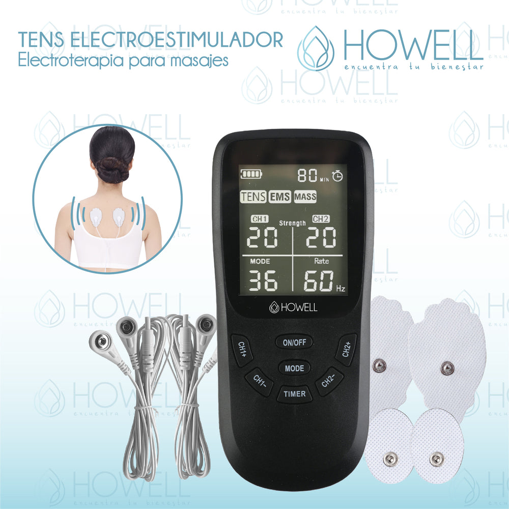 Tens Electroestimulador Muscular 36 Modos Howell EMS Dual