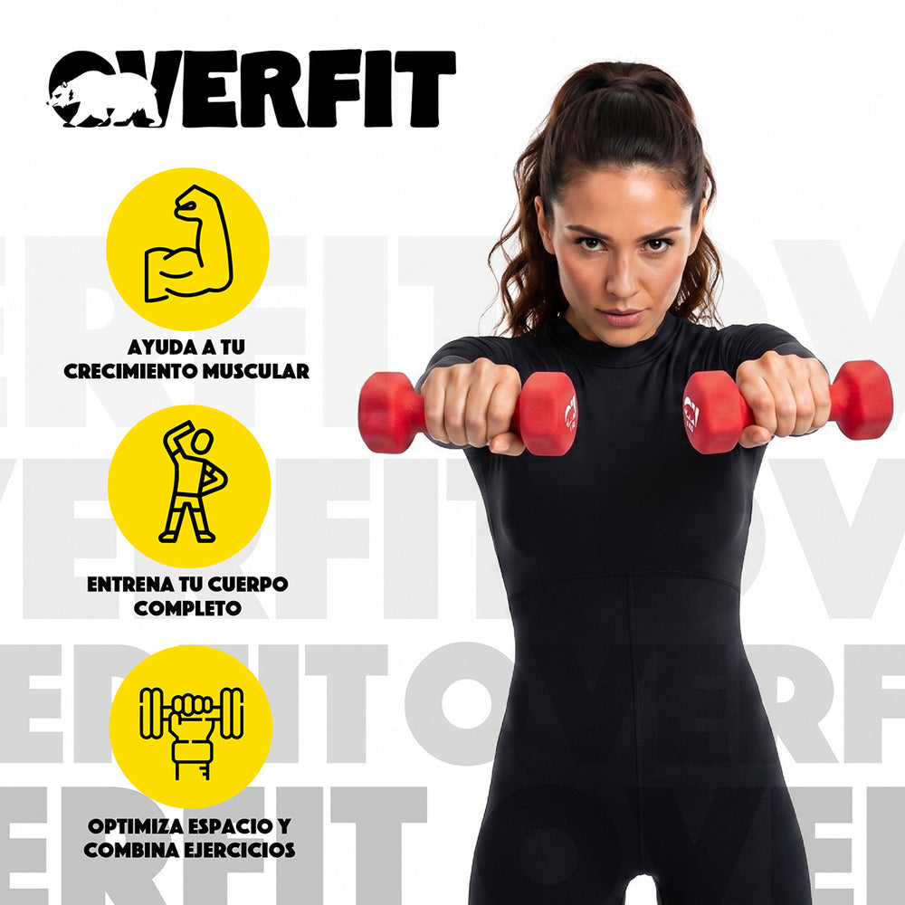 Kit mancuernas 2kg neopreno Overfit - vista lateral