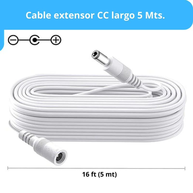 Cable Cámara Seguridad Extensor Universal 5 Metros 12V