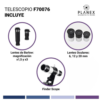 Telescopio Astronómico Newtoniano F70076 Planex + Soporte