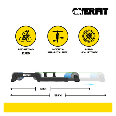 Rodillo De Rulo Bicicleta Ciclismo Entrenamiento Overfit