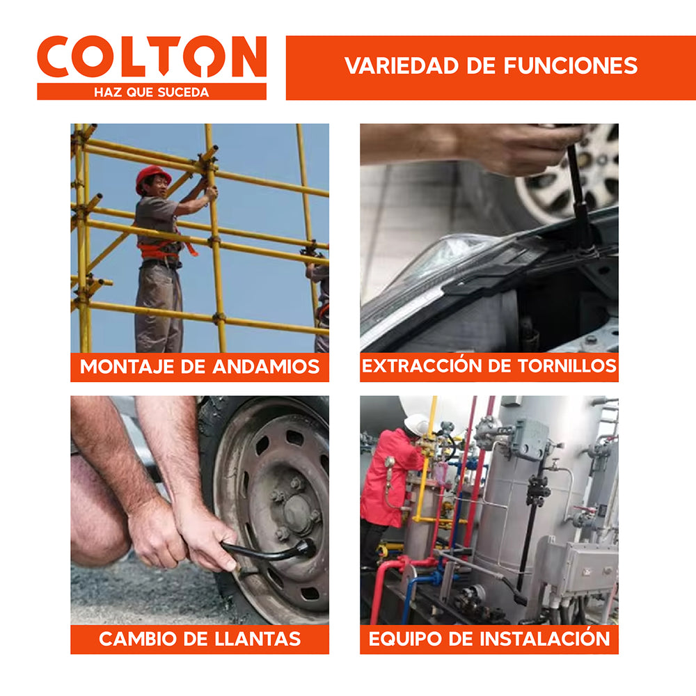 Llave Impacto 350N/M Colton + Accesorios + 2 Baterías