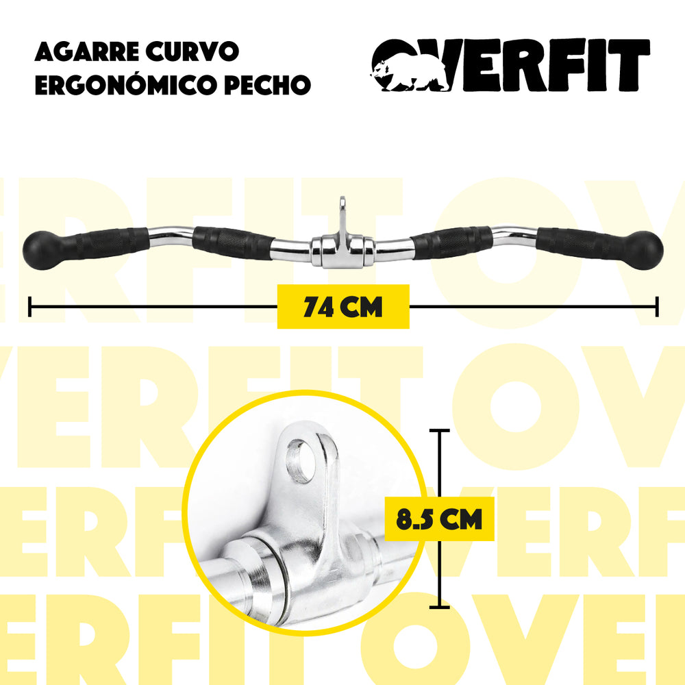 Barra Traccion Triceps Ergonomico Pro Overfit Gym Polea