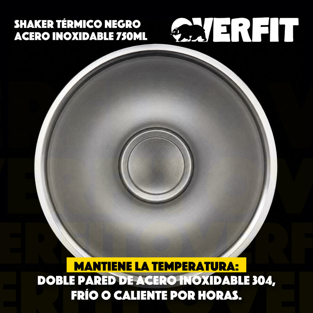 Shaker Termo proteina 750 ml mezclador negro
