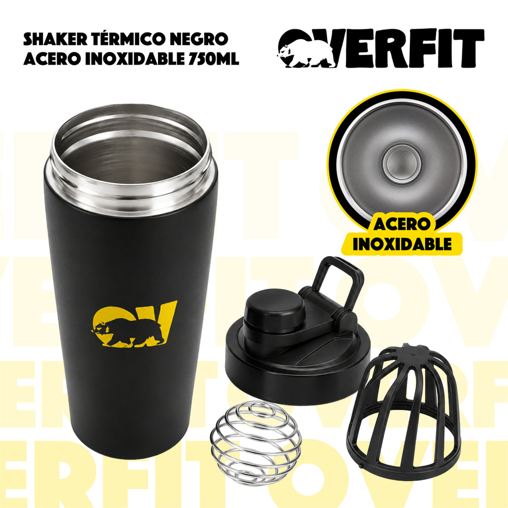 Shaker Termo proteina 750 ml mezclador negro