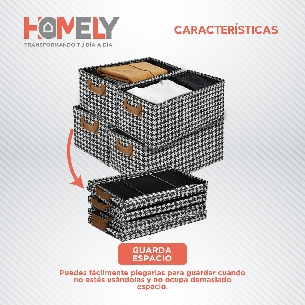 Cajas Organizadoras Plegable Homely Almacenamiento Asa Set 4