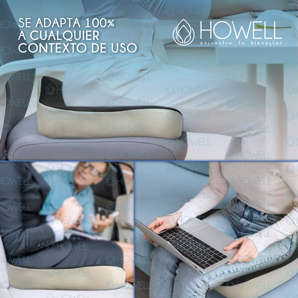 Cojín Ortopédico de Asiento Lumbar Howell Antideslizante