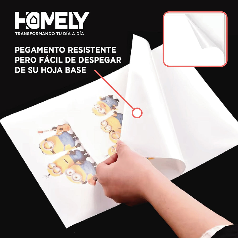 Papel fotográfico adhesivo impresión 115g 100 hojas