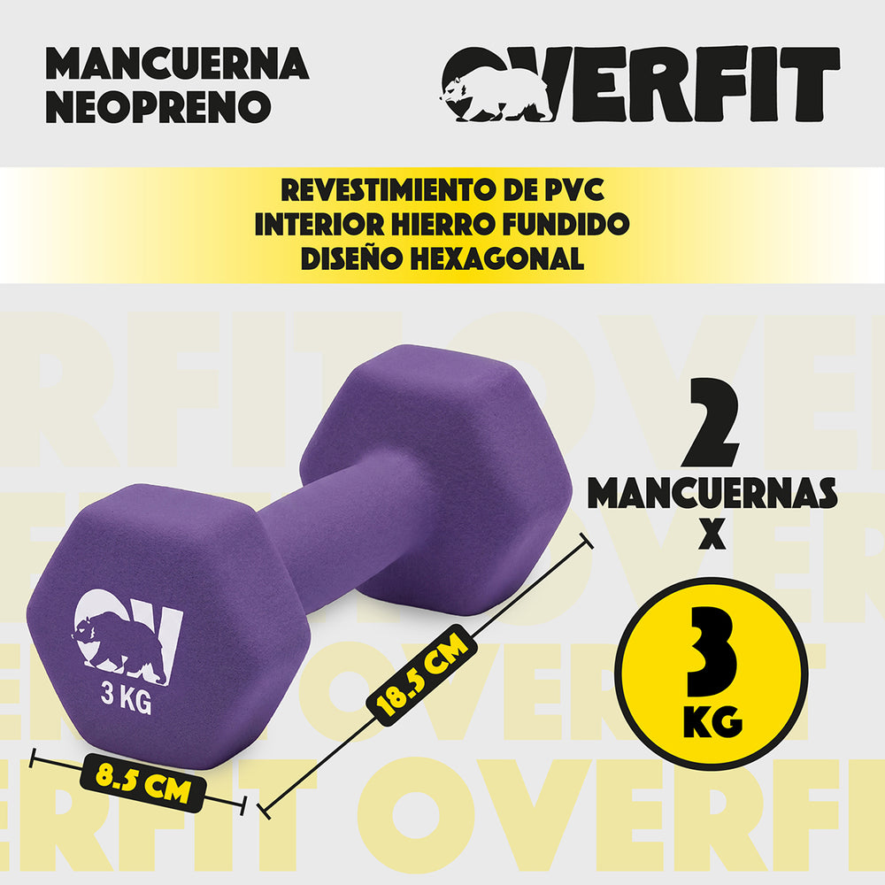 Mancuernas Overfit neopreno hexagonal