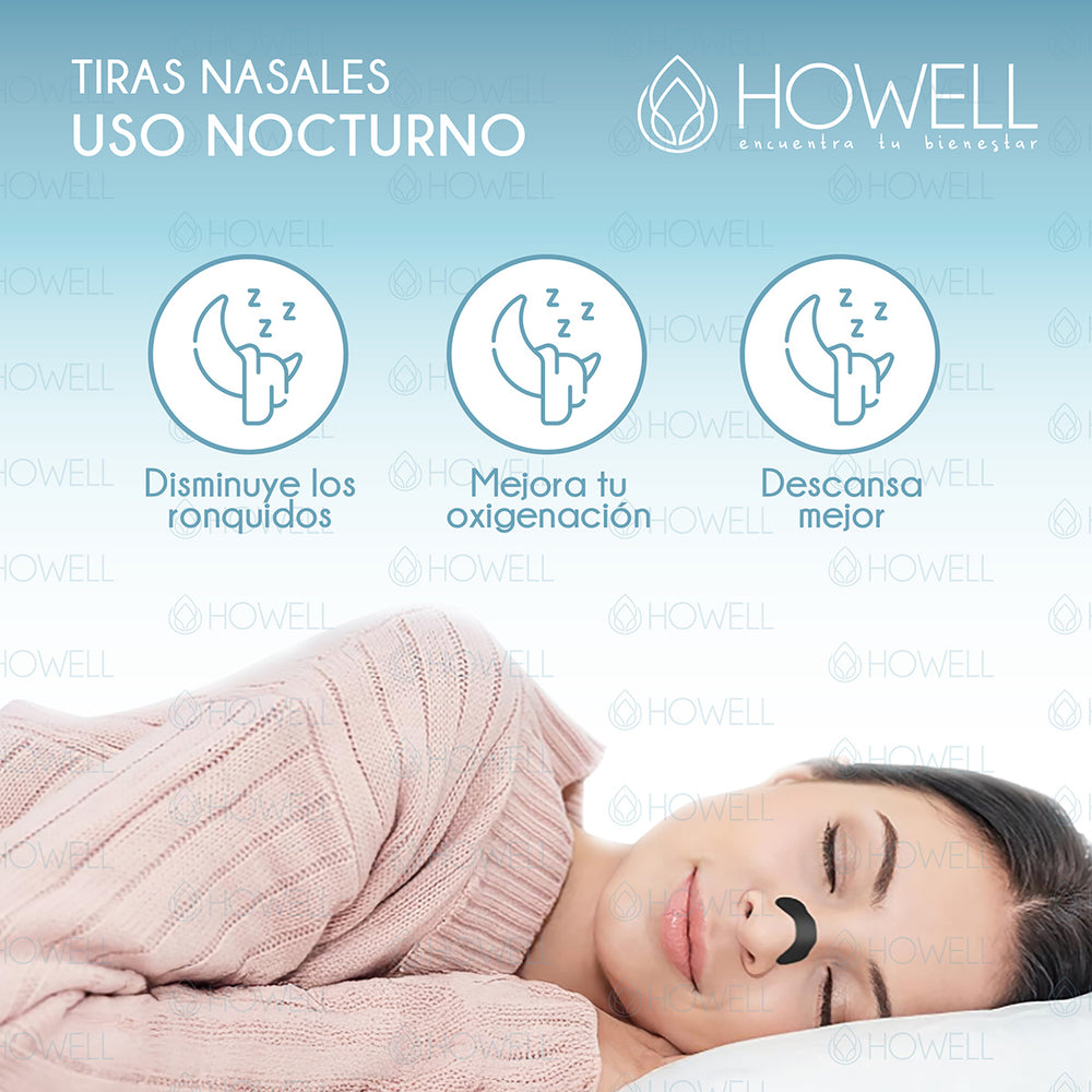 Tiras Nasales Howell Dilatador Nasal 30 Unidades Negro