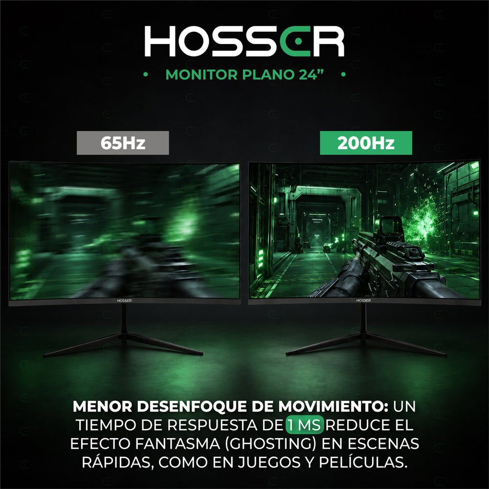 Monitor Gamer Hosser 24" 200 Hz 1ms Plano