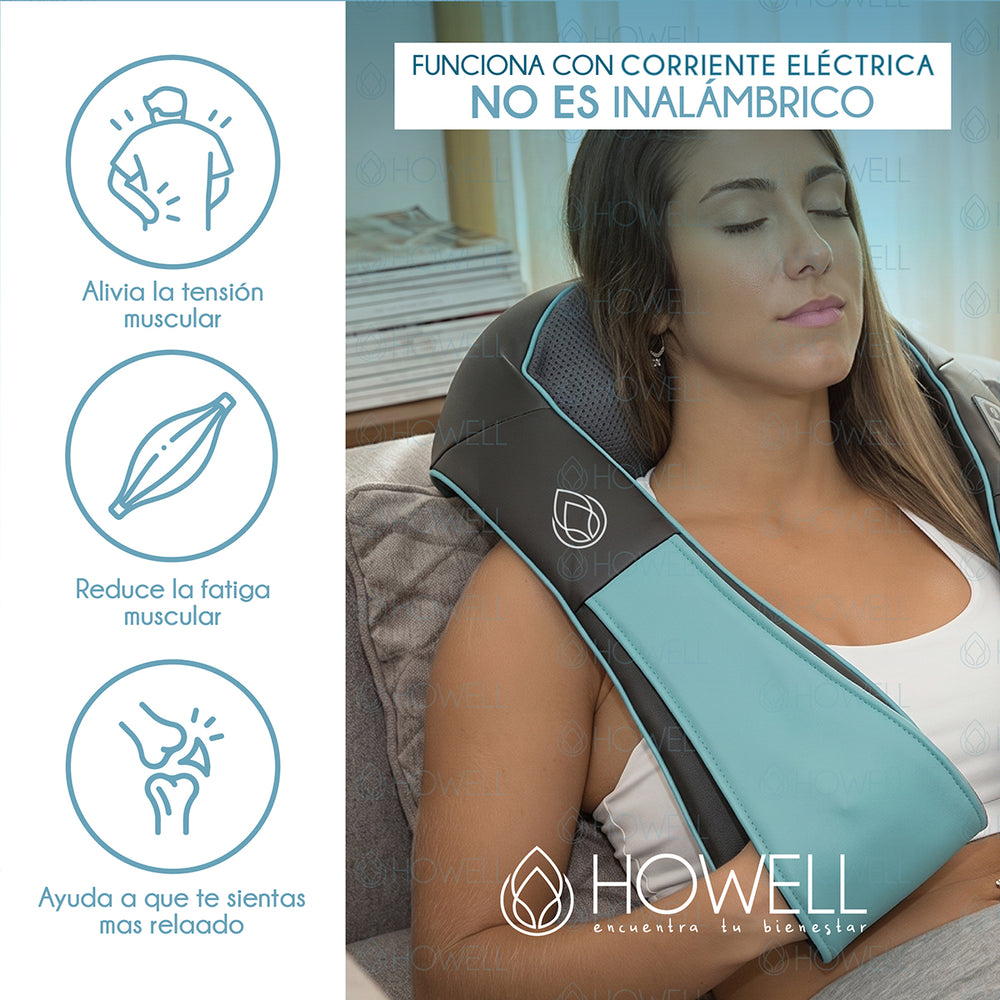 Masajeador De Cuello Espalda Howell Cervical V4 Celeste